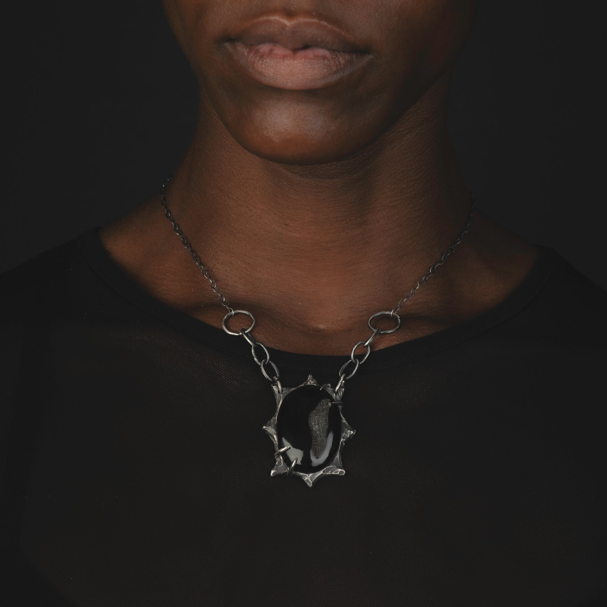 Illusory Necklace // Onyx Druzy