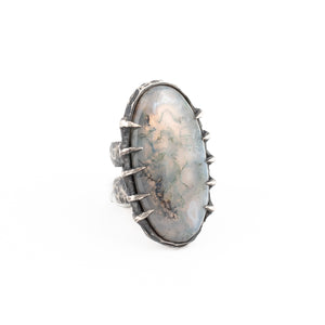 Marble House Ring // Moss Agate