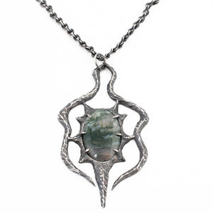 You Who Has Never Slept Necklace // Moss Agate