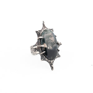 Pain Ring // Moss Agate