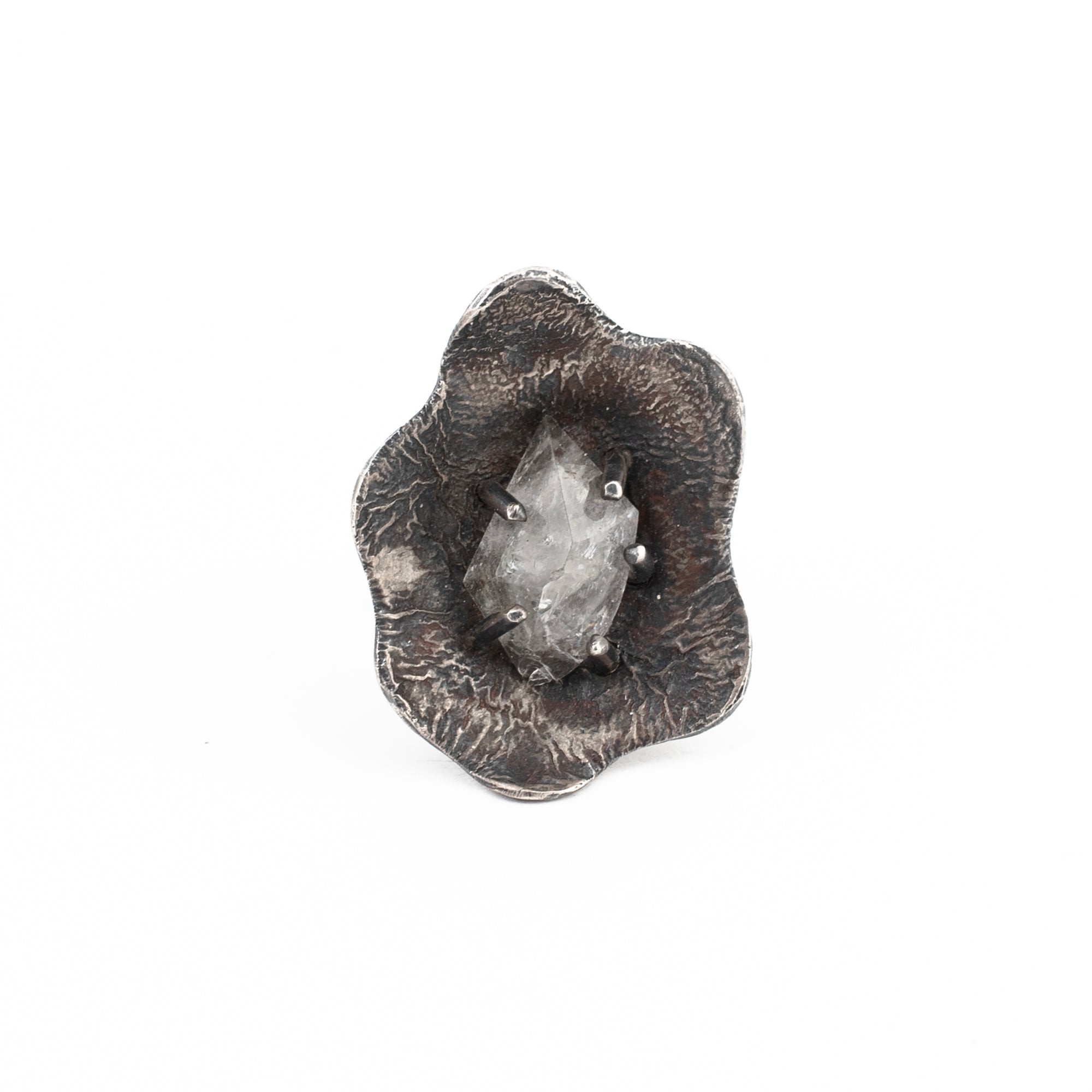 Botanic Crystal Ring // Quartz with Pyrite