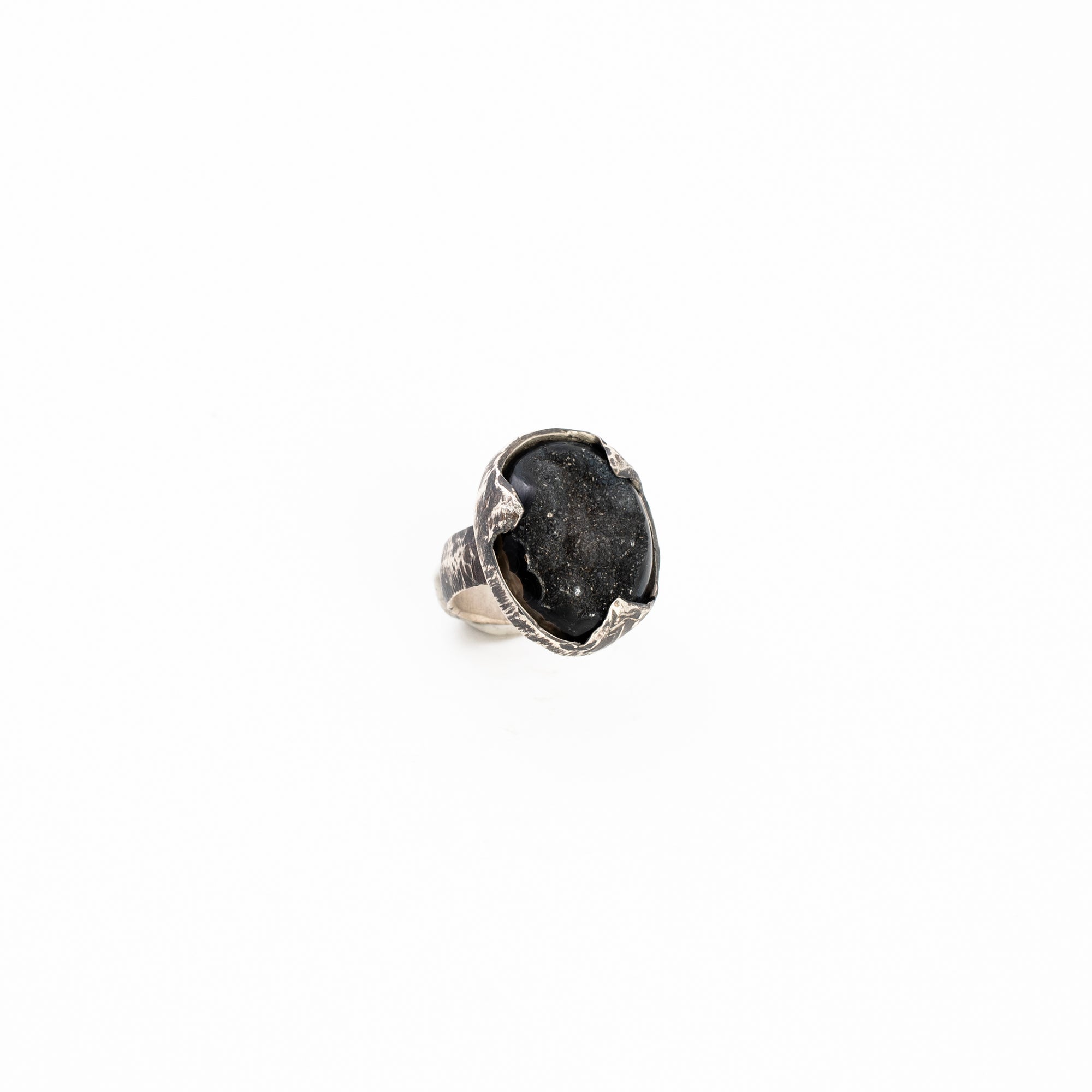 U Said U Were Ring // Onyx Druzy