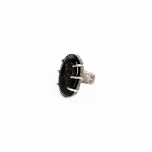 One Hundred Years Ring // Onyx Druzy